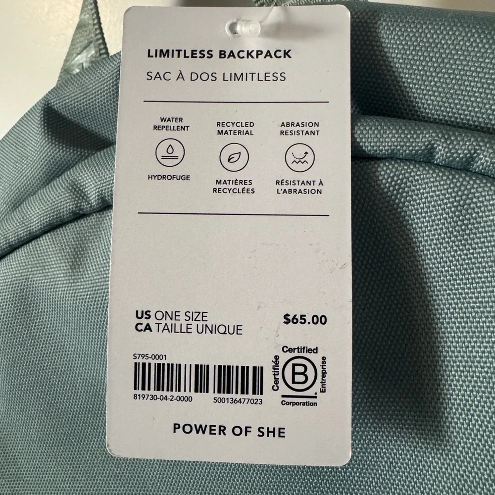 NWT Athleta Girl Sage Green Limitless Backpack